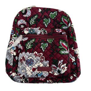 NWT Vera Bradley Iconic Leighton Backpack In Bordeaux Blooms NEW